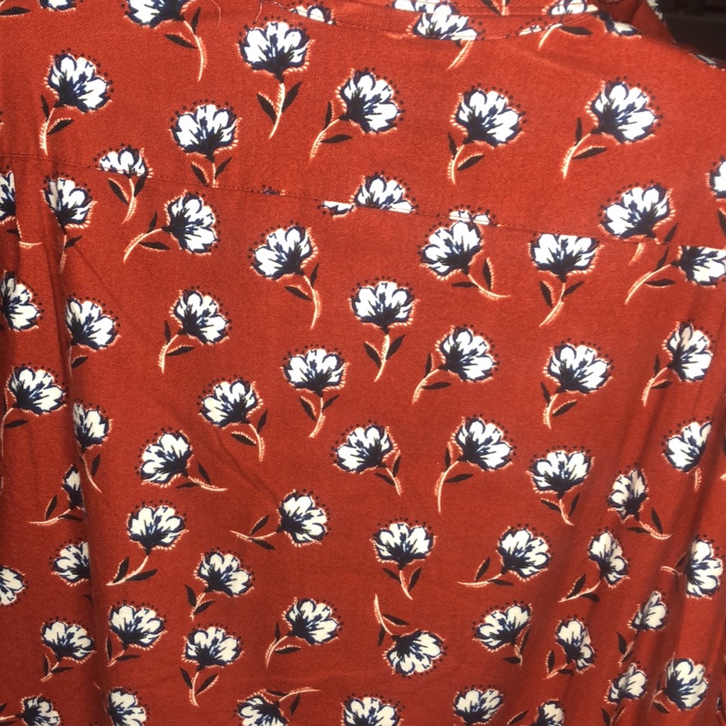 Express Nwt Mens Floral Stretch Cotton Print Shirt. Size Small Color Orange